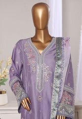 Bin Saeed Stitched 3 Piece Luxury Jacquard Suit-JAQ-2574 PURPLE