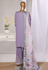 Bin Saeed Stitched 3 Piece Luxury Jacquard Suit-JAQ-2574 PURPLE