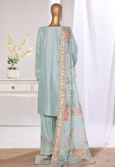 Bin Saeed Stitched 3 Piece Luxury Jacquard Suit-JAQ-2575 GREEN