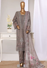 Bin Saeed Stitched 3 Piece Luxury Jacquard Suit-JAQ-2576 GREY