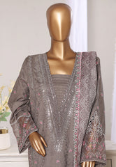 Bin Saeed Stitched 3 Piece Luxury Jacquard Suit-JAQ-2576 GREY