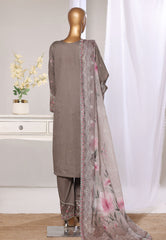 Bin Saeed Stitched 3 Piece Luxury Jacquard Suit-JAQ-2576 GREY