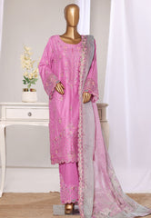 Bin Saeed Stitched 3 Piece Luxury Jacquard Suit-JAQ-2577 PINK