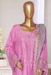 Bin Saeed Stitched 3 Piece Luxury Jacquard Suit-JAQ-2577 PINK