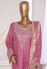 Bin Saeed Stitched 3 Piece Luxury Jacquard Suit-JAQ-2579 T.PINK