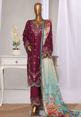 Bin Saeed Stitched 3 Piece Luxury Jacquard Suit-JAQ-2581 PURPLE