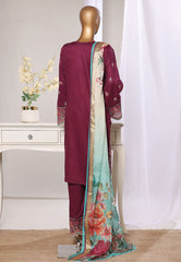 Bin Saeed Stitched 3 Piece Luxury Jacquard Suit-JAQ-2581 PURPLE