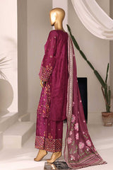 Bin Saeed Stitched 3 Piece Luxury Jacquard Vol-01 Suit-JAQ-2933-PURPLE