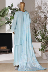 Bin Saeed Stitched 3 Piece Luxury Emb Jacquard Suit-JAQ-3220-FEROZI