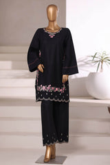 Vybe By Sada Bahar Stitched 2 Piece Emb Jacquard Set Vol-03 Suit-JC-08-Black
