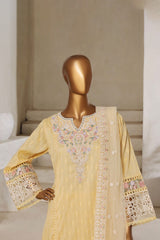 Sada Bahar Stitched 3 Piece Luxury Jacquard Suit-JC-1-Yellow