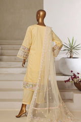 Sada Bahar Stitched 3 Piece Luxury Jacquard Suit-JC-1-Yellow