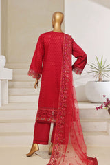 Sada Bahar Stitched 3 Piece Luxury Jacquard Suit-JC-6-Maroon