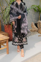 Qline by Qalamkar Unstitched 3 Piece Festive Lawn Suit-JK-09-Evadne