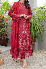 Qline by Qalamkar Unstitched 3 Piece Festive Lawn Suit-JK-14-Manon