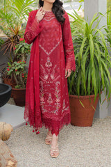 Qline by Qalamkar Unstitched 3 Piece Festive Lawn Suit-JK-14-Manon