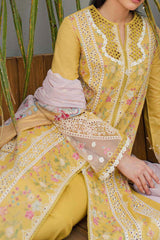 Qline by Qalamkar Unstitched 3 Piece Festive Lawn Suit-JK-15-Miel