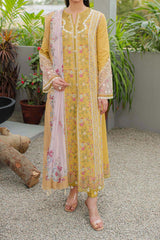 Qline by Qalamkar Unstitched 3 Piece Festive Lawn Suit-JK-15-Miel