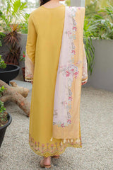 Qline by Qalamkar Unstitched 3 Piece Festive Lawn Suit-JK-15-Miel