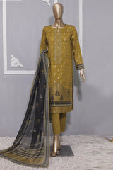 HZ Premium Unstitched 3 Piece Emb Jacquard Lawn Suit-JPE-10