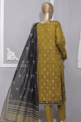 HZ Premium Unstitched 3 Piece Emb Jacquard Lawn Suit-JPE-10