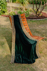 Velvet By Mannat Clothing Stitched Collection-Green Embroidered Shawl