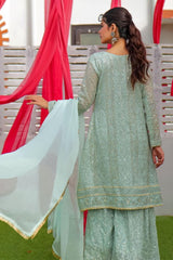 Eid E Milan By Al Siyaab Stitched 3 Piece Formals Suit-Janaan-Mint Green