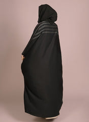Hijab Ul Hareem Thread Stitched and Stone Worked Designered Abaya Jilbab-C-966