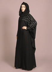 Hijab Ul Hareem Thread Stitched and Stone Worked Designered Abaya Jilbab-C-966
