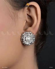 Juvela Earrings Silver White - Zeesy Jewellery