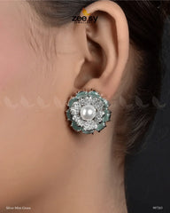 Juvela Earrings Silver Mint Green - Zeesy Jewellery