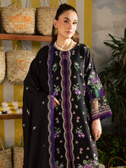 Kaia by Mahnur Unstitched 3 Piece Emb Winter Suit-K-02