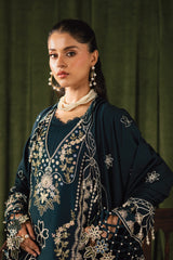 Kaia by Mahnur Unstitched 3 Piece Emb Winter Suit-K-07