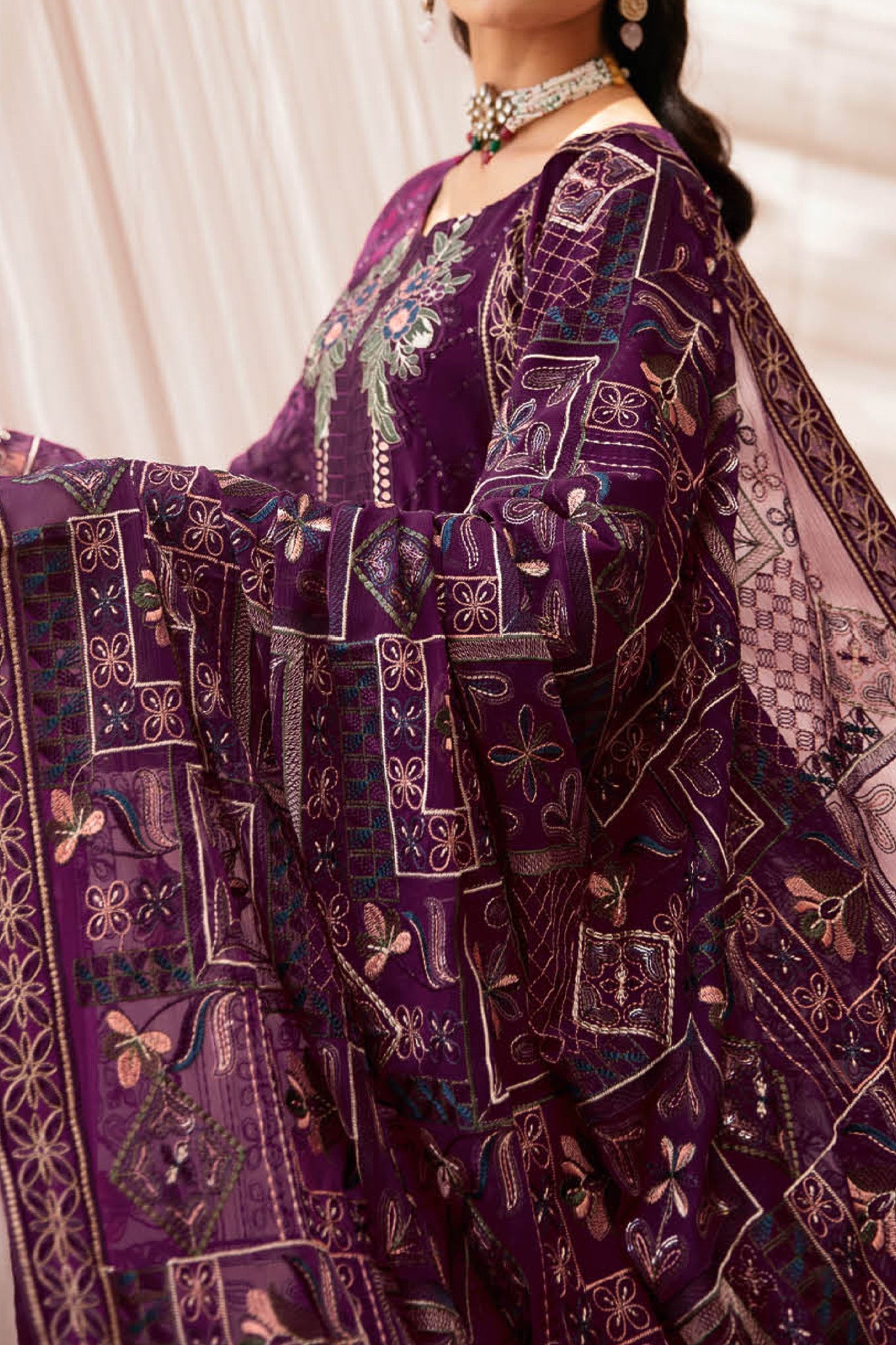 Kashish By Ramsha Unstitched 3 Piece Weightless Chiffon Vol-02 Collection'2024-K-201