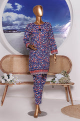 Sumi Stitched Co Ords Printed Khaddar Collection'2025-KC-03-Blue