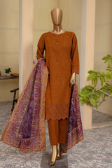 Hz Unstitched 3 Piece Emb Khaddar Chikankari Suit-KCP-01