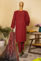 Hz Unstitched 3 Piece Emb Khaddar Chikankari Suit-KCP-02