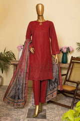 Hz Unstitched 3 Piece Emb Khaddar Chikankari Suit-KCP-02