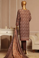 HZ Stitched 3 Piece Emb Khaddar Vol-01 Suit-KE-910