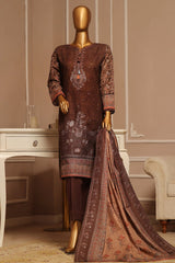 HZ Stitched 3 Piece Emb Khaddar Vol-01 Suit-KE-910