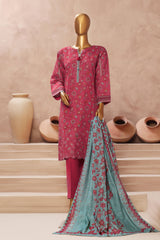 HZ Stitched 3 Piece Emb Khaddar Vol-02 Suit-KE-914