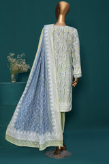 HZ Stitched 3 Piece Emb Chikankari Khaddar Suit-KE-917