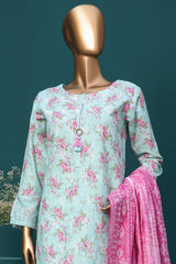 HZ Stitched 3 Piece Emb Chikankari Khaddar Suit-KE-918
