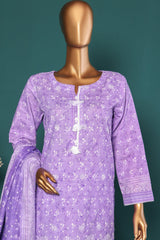 HZ Stitched 3 Piece Emb Chikankari Khaddar Suit-KE-920