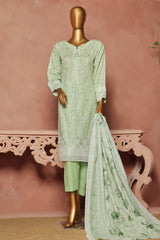 Hz Stitched 3 Piece Emb Chikankari Khaddar Vol-02 Suit-KE-921-Green