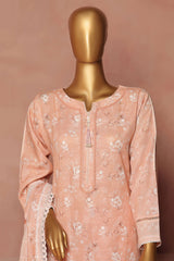 Hz Stitched 3 Piece Emb Chikankari Khaddar Vol-02 Suit-KE-922-Peach