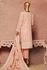 Hz Stitched 3 Piece Emb Chikankari Khaddar Vol-02 Suit-KE-922-Peach