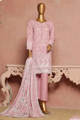 Hz Stitched 3 Piece Emb Chikankari Khaddar Vol-02 Suit-KE-924-Pink