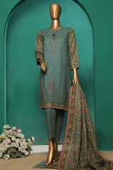 HZ Stitched 3 Piece Emb Khaddar Vol-03 Suit-KE-930