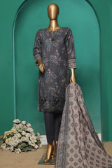 HZ Stitched 3 Piece Emb Khaddar Vol-03 Suit-KE-931